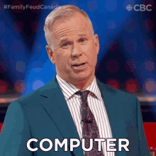 Computer Gerry Dee GIF - Computer Gerry Dee Family Feud Canada GIFs