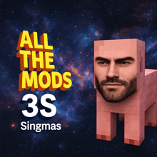 a poster for all the mods 3s singmas shows a man with a beard