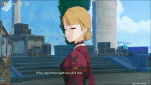 a screenshot of a video game shows a woman talking about a few days one night was all it took