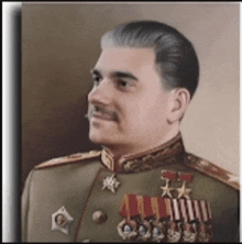 a man wearing a military uniform with medals on his chest