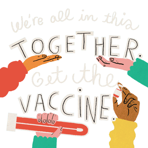 Were All In This Together Get The Vaccine Sticker - Were All In This Together In This Together Get The Vaccine Stickers