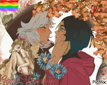 a drawing of a boy and a girl with the words good morning written below them