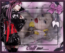 a picture of a woman with the words call me written on it