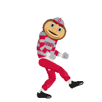a cartoon drawing of an ohio state football mascot