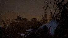 a screenshot of a video game shows a woman laying on the ground with a monster behind her