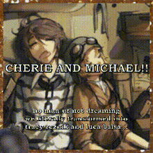 a picture of cherie and michael with the words " no aim or not dreaming "