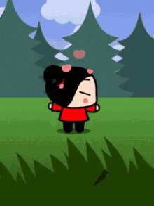 pucca jumping excited hearts