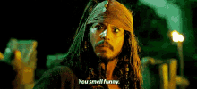 You Smell Funny - Pirates Of The Caribbean GIF - Prates Of The Caribbean Jack Sparrow Johnny Depp GIFs