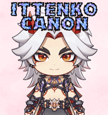 a cartoon character with the name ittenko canon written on it