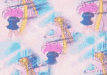 a seamless pattern of sailor moon characters on a white background