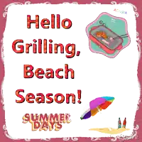 a sticker that says hello grilling beach season