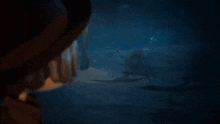 a cartoon character is peeking out from behind a wall with a neon speech bubble that says `` hello '' .