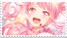 bang dream pink kawaii stamp