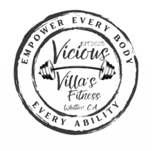 a logo for vicious villa 's fitness in whittier california