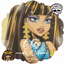 a picture of cleo de stef is surrounded by hearts and a mummy