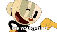 I See Your Point Cuphead Sticker - I See Your Point Cuphead The Cuphead Show Stickers