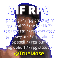 a gif of a man with the words " gif rpg " written above him