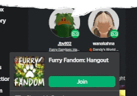 a screenshot of a furry fandom hangout with two people 's profiles .