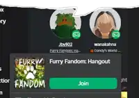 a screenshot of a furry fandom hangout with two people 's profiles .