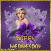 Happy Wednesday Marilyn Monroe GIF - Happy Wednesday Marilyn Monroe Purple GIFs