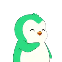 a cartoon penguin with the words " not funny " written above it