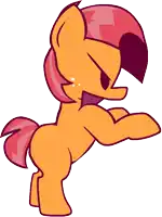 a drawing of a pony with a pink mane and tail