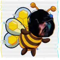 a cartoon drawing of a bee with a face on it