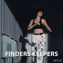 a poster for finders keepers with a woman dancing