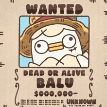 a wanted poster with a picture of a bird wearing a straw hat