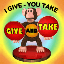 Give And Take I Give You Take GIF - Give And Take I Give You Take Cheeky Monkey GIFs