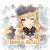 a picture of a girl with the name navia de zei