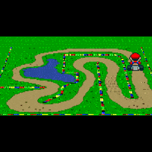 a cartoon of mario driving a kart down a track