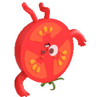 Tomato Winks And Performs Handstand Sticker - The Other Half Tomato Wink Stickers