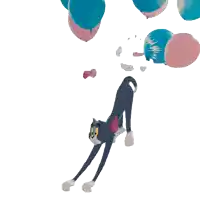 the word uh-oh is surrounded by balloons and a cartoon cat