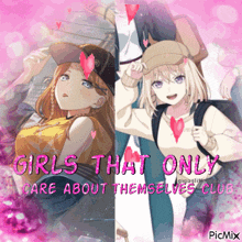 a picture of two anime girls that only care about themselves club