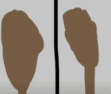 a silhouette of a person 's head and a silhouette of a person 's arm