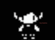a black background with a white skull and the words hey besties