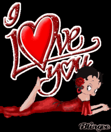 betty boop animated glitters sparkling i love you