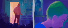 a man and a woman are standing next to each other in a room .