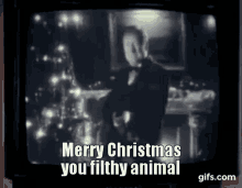 Merry Christmas You Filthy Animals Gun GIF - Merry Christmas You Filthy Animals Gun Shoot GIFs