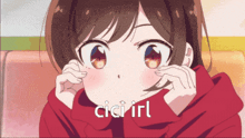 a picture of a girl with the words cici irl written below her