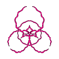 a drawing of a pink flower with a diamond in the center