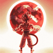 a drawing of a cartoon character holding a red ball