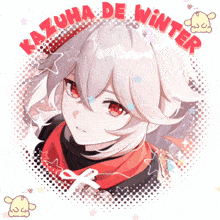 a picture of a girl with the name kazuha de winter written on it