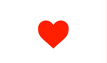 a red heart on a white background