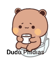 a bear is sitting on a toilet holding a roll of toilet paper .