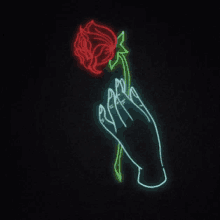 Neon Rose GIF - Neon Rose Falling Petal GIFs