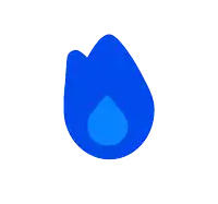 a blue flame with a drop of water in it