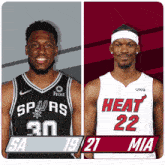 San Antonio Spurs (19) Vs. Miami Heat (21) First-second Period Break GIF - Nba Basketball Nba 2021 GIFs