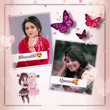 a picture of a girl with the name bharath and queen on it